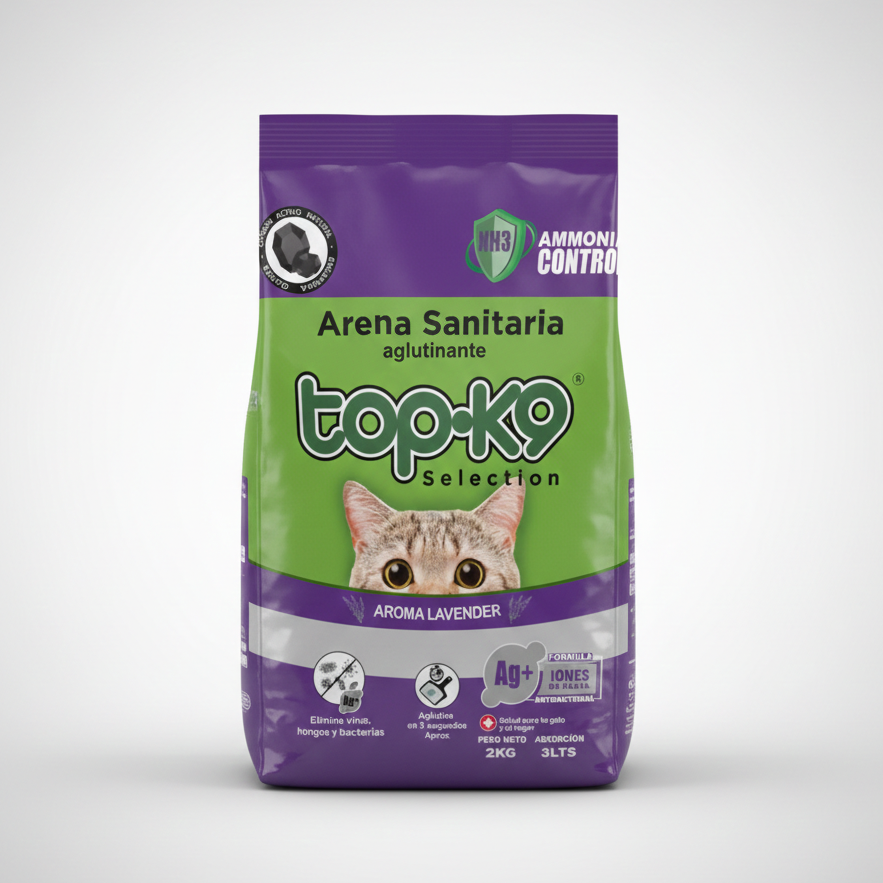 Arena sanitaria gato Top K9 Lavanda Central Nutrición Colo Colo 1190 Pucón