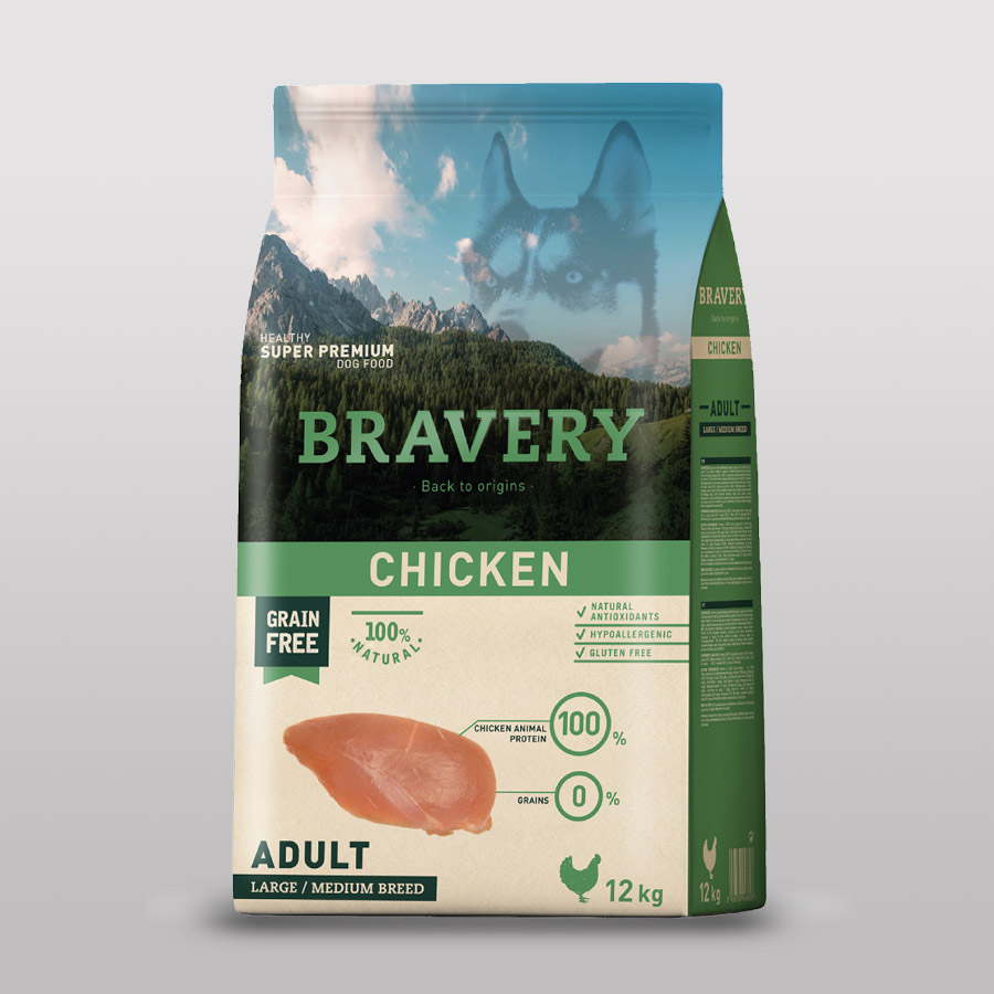 Bravery Chicken Adult Large-Medium Breeds alimento perro pucón