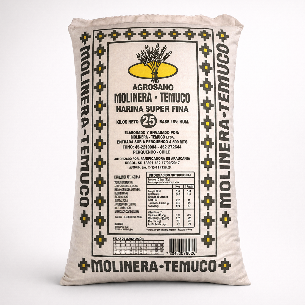 Harina todo uso Molinera Temuco Harinas de calidad en Central Nutrición amplio stock en harinas nacionales e internacionales Colo Colo 1190 Pucón