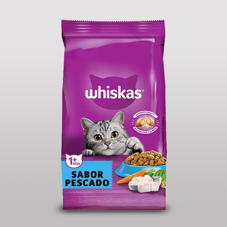 Alimento para gatos Wiskas sabor Pesacado central nutrición pucón colo colo 1190